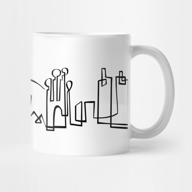 Barcelona Skyline in One Line by PauRicart